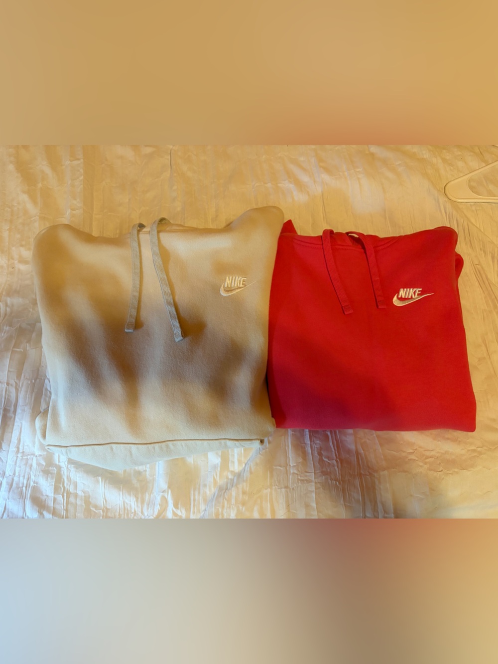 Nike Unisex Hoodies - Hot Pink and Beige